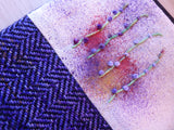 Purple Flowers Purple Tweed Zipped Pouch
