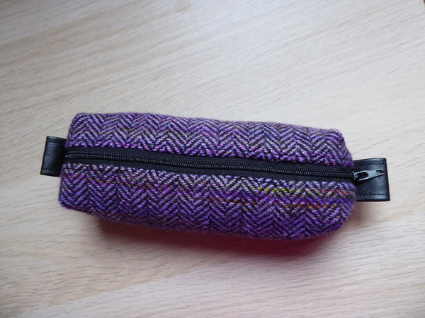 Purple Boxed Case in Herringbone Tweed.