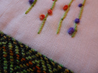 Purple and Orange flowers with Green and Orange Tweed Zipped Pouch