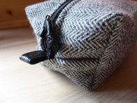 Black and White Tweed Boxed Zipper Case