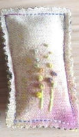 Árboles plateados, morados y rosados ​​aplicados al abigarrado Tweed de Ann Bolsa de tela