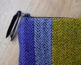 Zipper Pouch in Brightly Coloured Herringbone Tweed