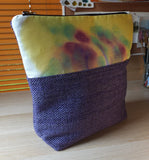Hand Painted and Woven Tweed Zipped Accessory Bag