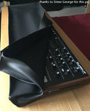Novation Summit dust cover, rolled back to show the fantastic synth underneath, and dust free!