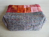 Batik Cotton Postage Stamp Patchwork and Tweed Zipped Pouch SOLD OUT