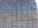 Large Draw Tie Variegated Colour Herringbone Tweed Slouch Bag.
