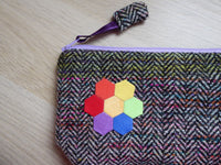 Zipped Pouch with English Paper Piecing Flowers