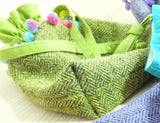 Wattle green draw tie tweed bag