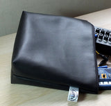 Bolso tipo bolsa con cremallera y accesorios de vinilo negro